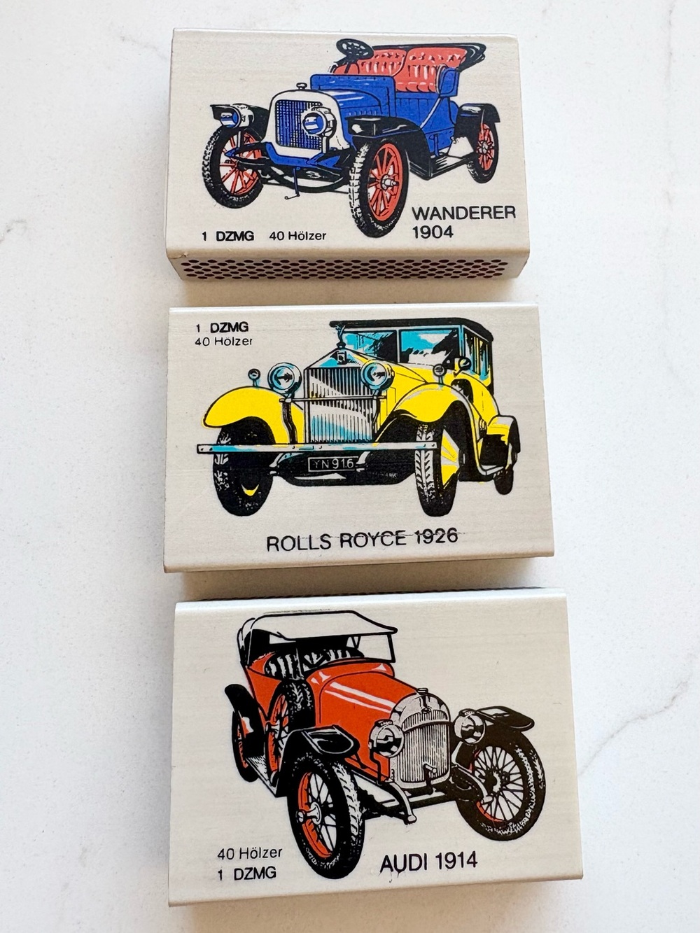 Vintage Car Matchboxes